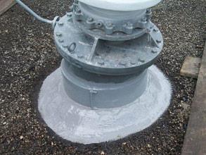 Reparo das torres de baixa tensão assegurando proteção a longo prazo contra corrosão e fuga de óleo